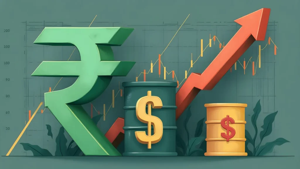 Rupee Gains Ground Against Dollar as Crude Prices Fall and Dollar Weakens